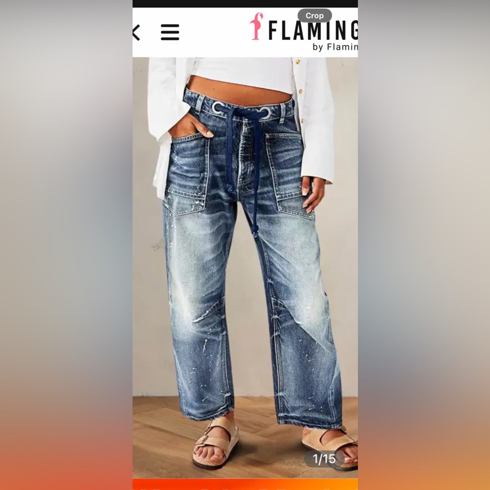 Casual Blue Denim Relaxed Jeans for Women